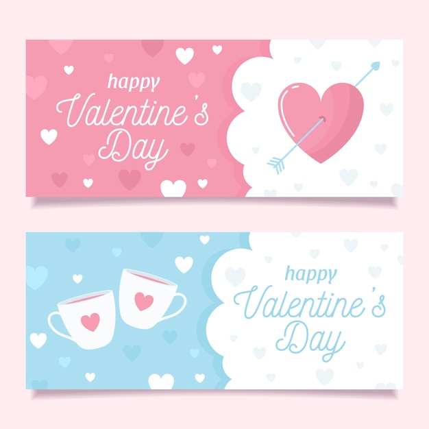 Flat design valentine's day banners