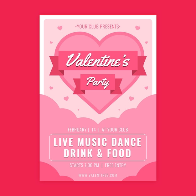 Flat design valentine's day flyer