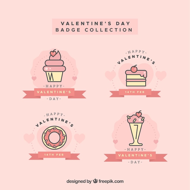 Free vector flat design valentine's day label / badge collection