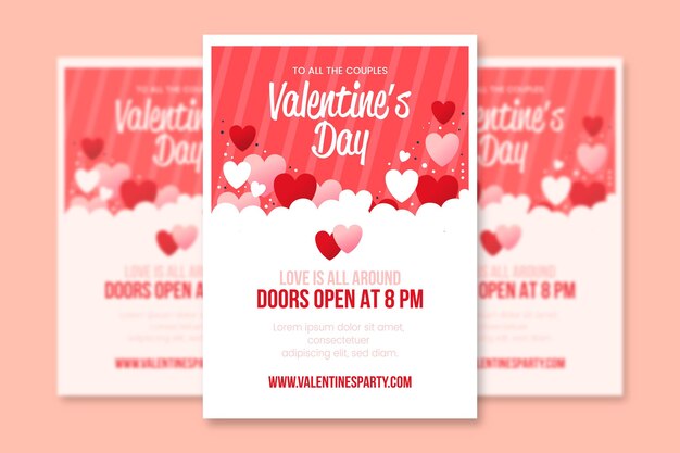 Flat design valentine's day party flyer