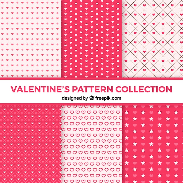 Flat design valentine's day pattern collection 