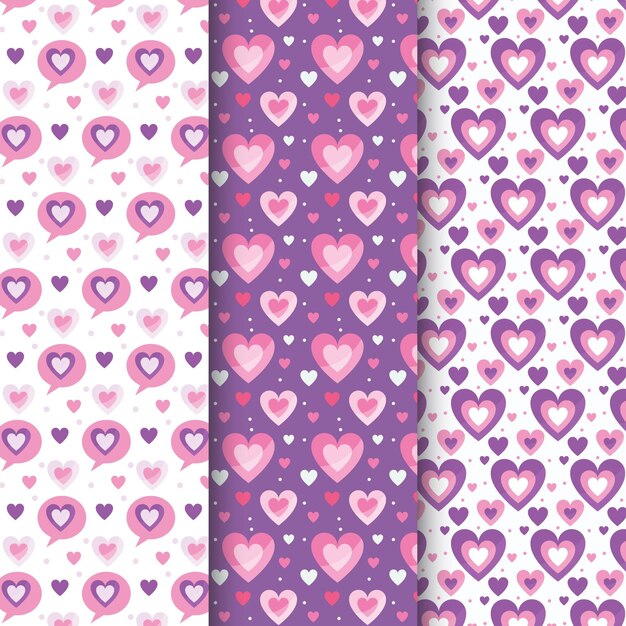 Flat design valentine's day pattern collection