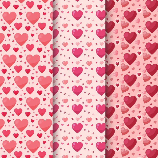 Flat design valentine's day pattern set