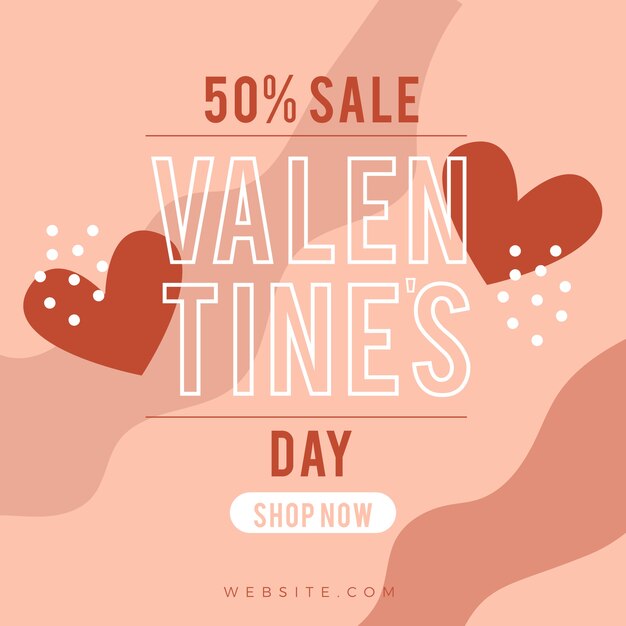 Flat design valentine's day sale background