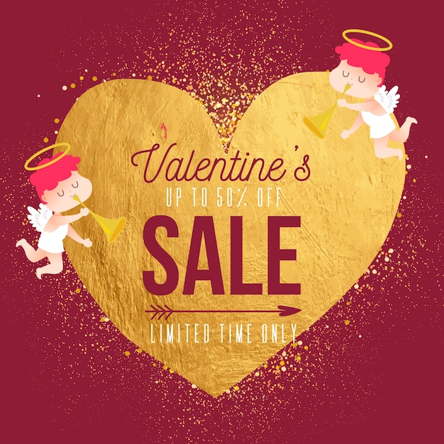 Free vector flat design valentine's day sale