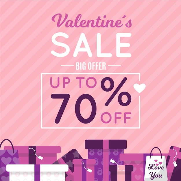 Flat design valentine's day sale