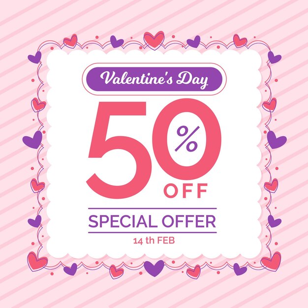 Free vector flat design valentine's day sales