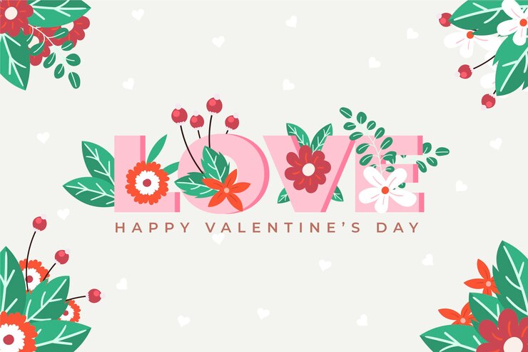 Free Vector flat design valentine's day wallpaper