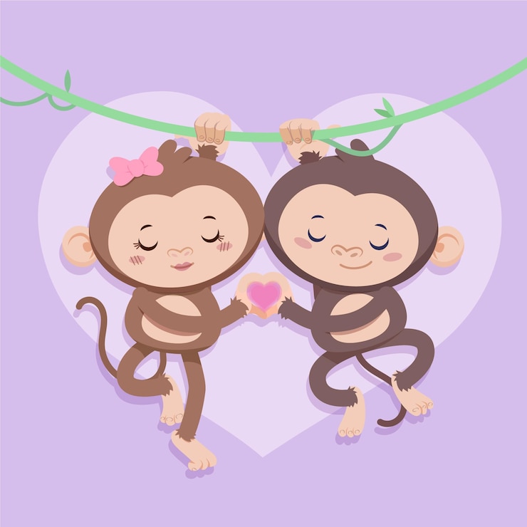Free Vector flat design valentines day animal couple