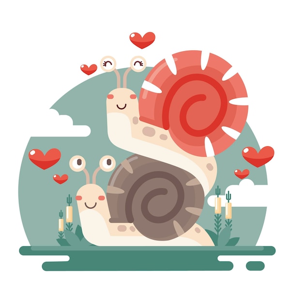 Flat design valentines day animal couple