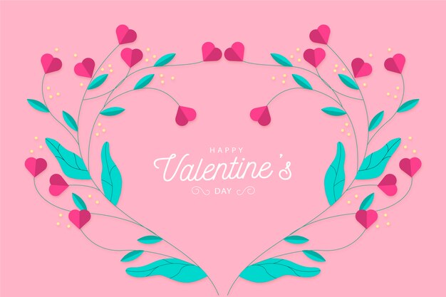 Free vector flat design valentines day background