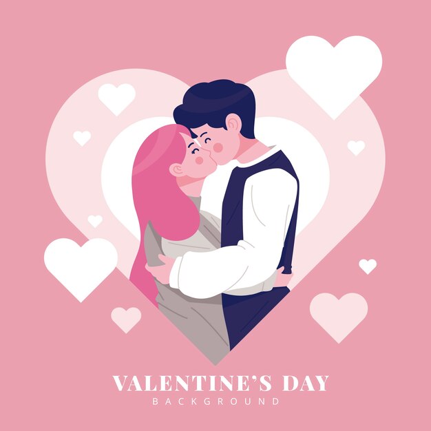 Flat design valentines day background