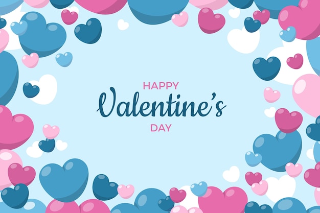 Free vector flat design valentines day background