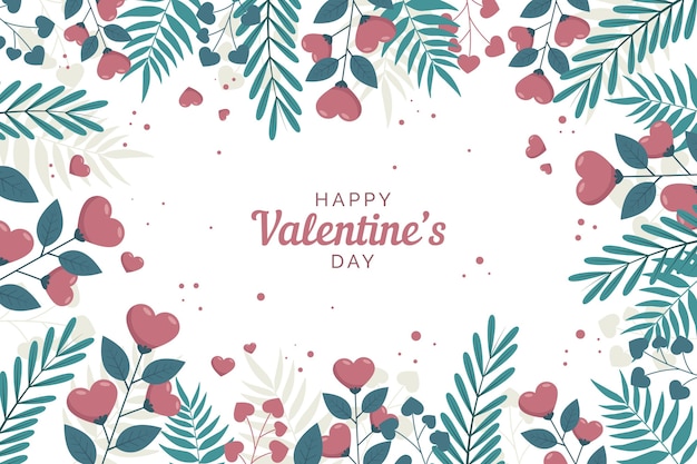 Free vector flat design valentines day background