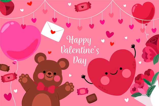 Flat design Valentines day background