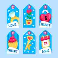 Free vector flat design valentines day badge collection