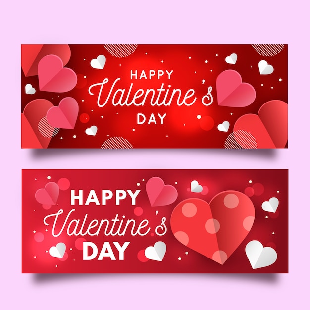 Free vector flat design valentines day banenrs template