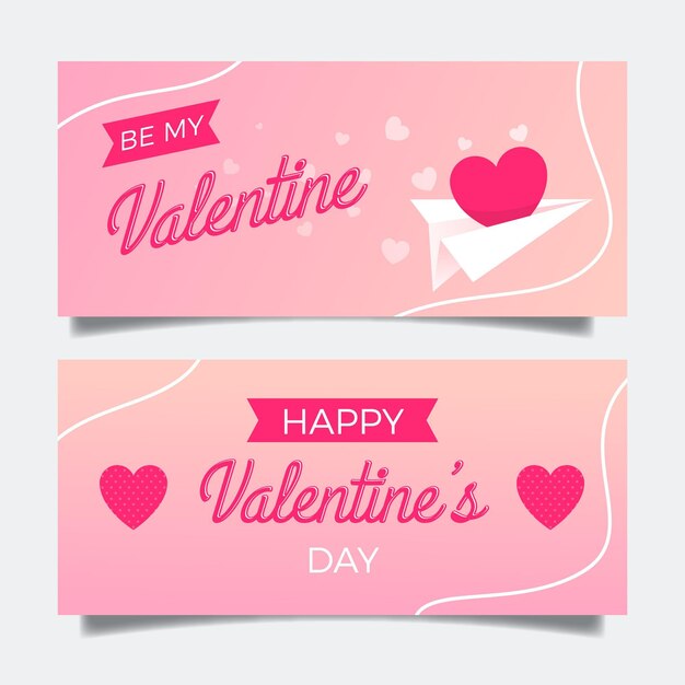 Modello di banner design piatto san valentino