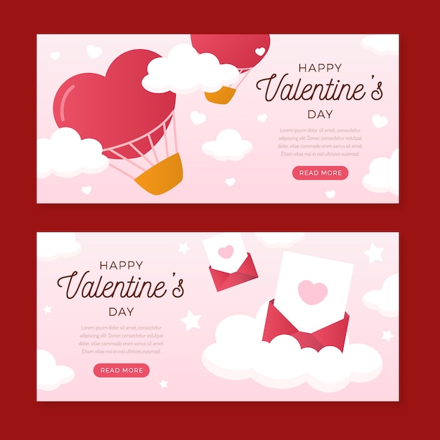 Flat design valentines day banners