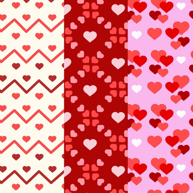Flat design valentines day pattern collection