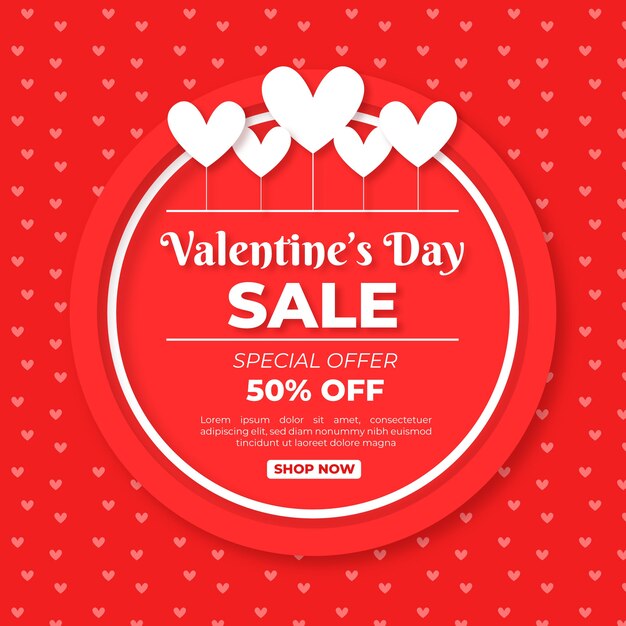 Flat design valentines day sale concept