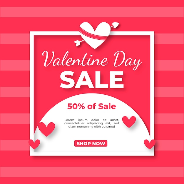 Flat design valentines day sale concept