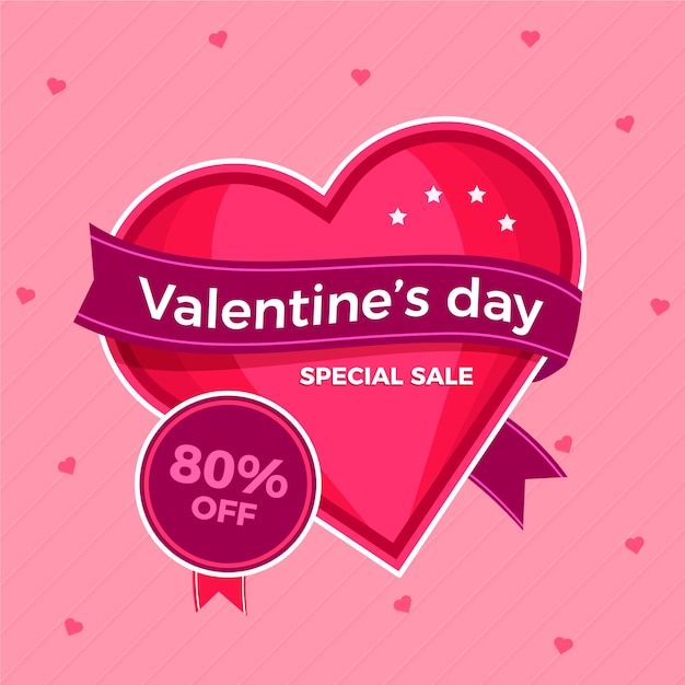 Flat design valentines day sale concept