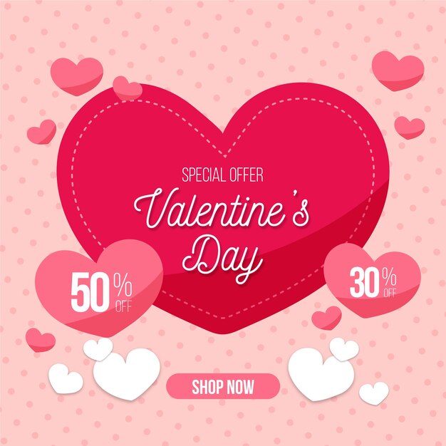flat design valentines day sale concept