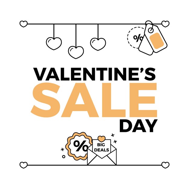 Flat design valentines day sale concept