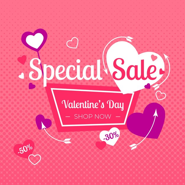 Flat design valentines day sale theme