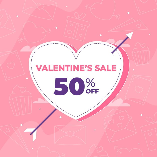 Free vector flat design valentines day sale