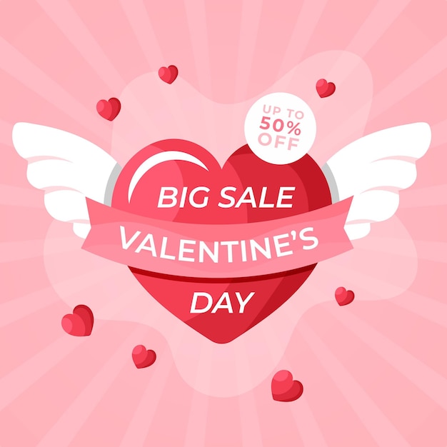 Free vector flat design valentines day sale