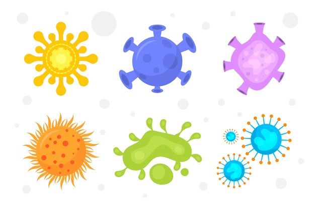 Flat design various virus isolated on white wallpaper