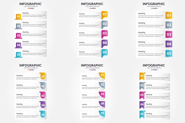 Vettore gratuito le infografiche vettoriali dal design piatto in questo set sono ideali per la pubblicità in un volantino o in una rivista