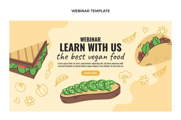 フラットデザインのビーガンフードウェビナー
