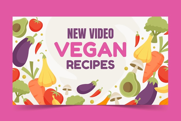 Ricette vegane dal design piatto miniatura di youtube