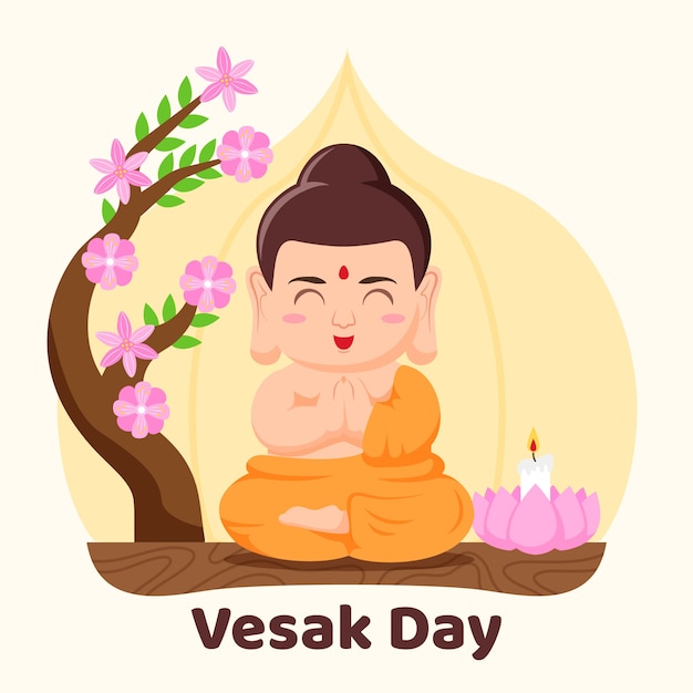 Flat design vesak celebration