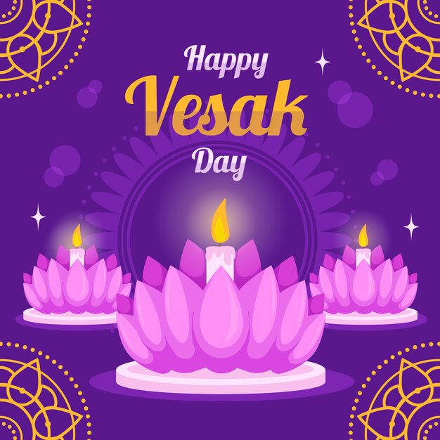 Flat design vesak concept