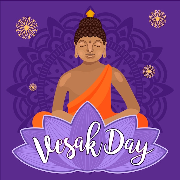 Free vector flat design vesak concept