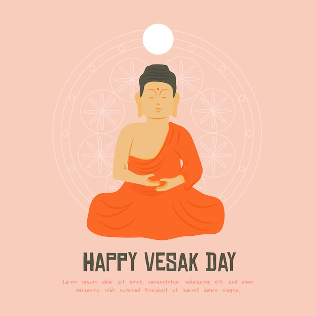 Free vector flat design vesak concept