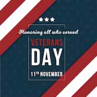 Free vector flat design veterans day background