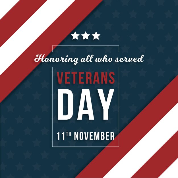 Flat design veterans day background