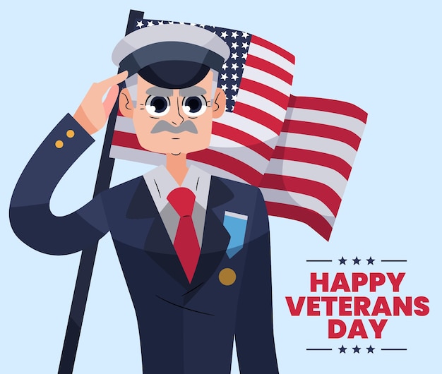 Free vector flat design veterans day celebrations