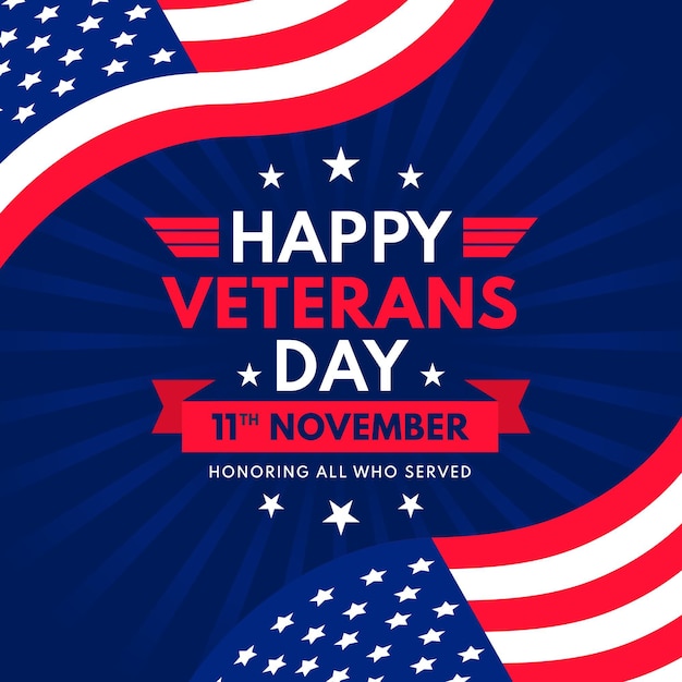 Free vector flat design veterans day concept