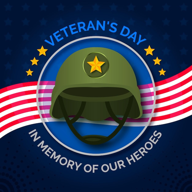 Flat design veterans day concept