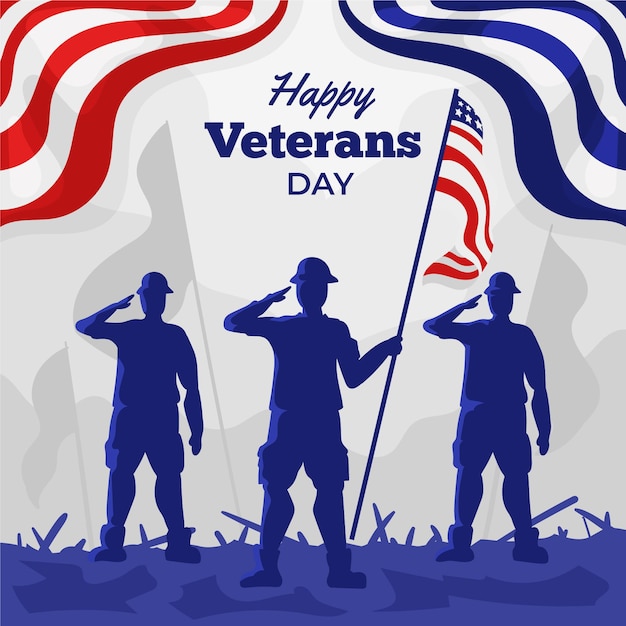 Flat design veterans day concept