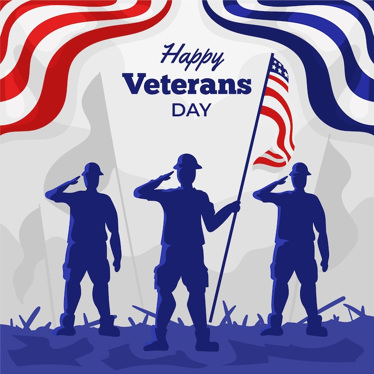 Free Vector flat design veterans day concept