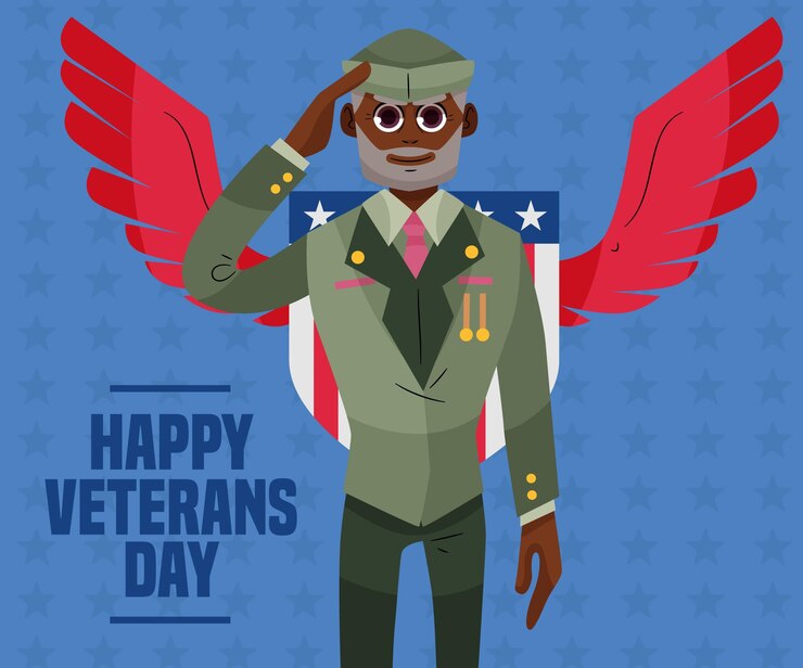 Free Vector flat design veterans day event