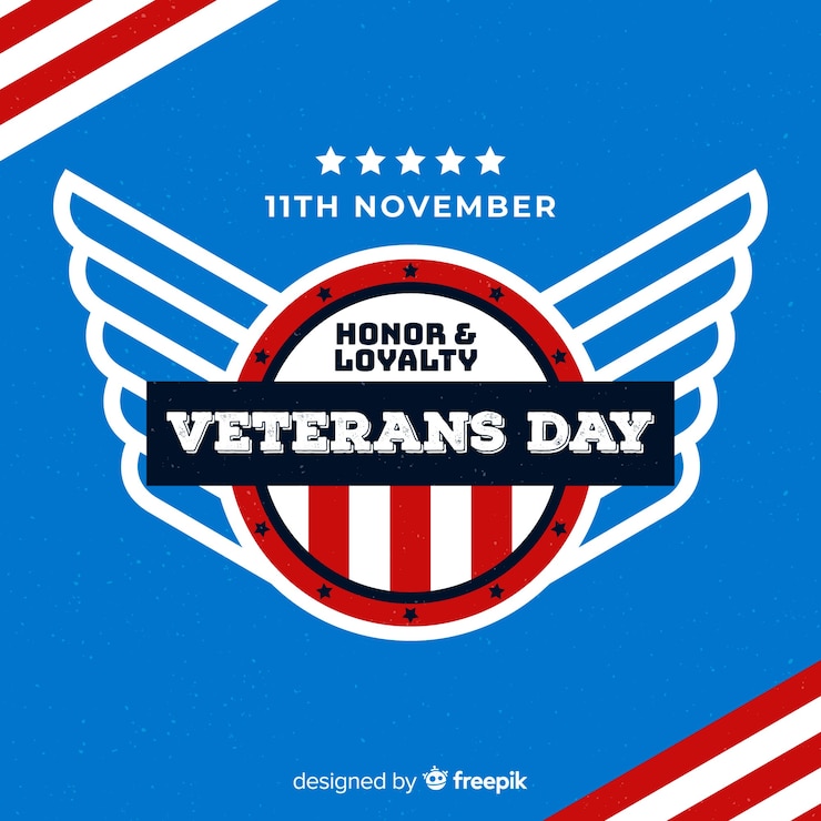 Free Vector flat design veterans day wallpaper
