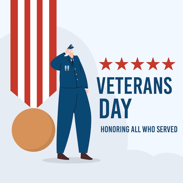 Flat design veterans day